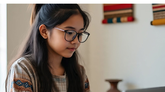 Ilustrasi anak jadi konten kreator (Meta AI)